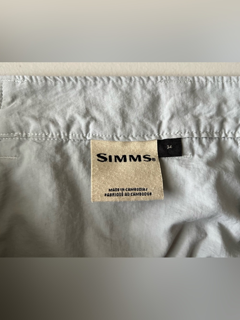 Simms Superlight Fishing Hiking Shorts Men’s 34 Oyster Gray UPF 50 - Picture 9 of 14